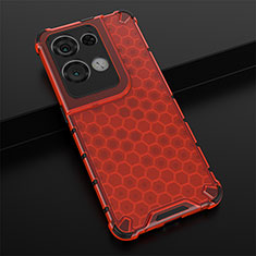 Coque Rebord Contour Silicone et Vitre Transparente Housse Etui 360 Degres AM2 pour Oppo Reno9 Pro+ Plus 5G Rouge