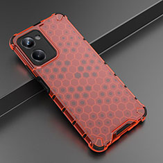 Coque Rebord Contour Silicone et Vitre Transparente Housse Etui 360 Degres AM2 pour Realme 10 Pro 5G Rouge