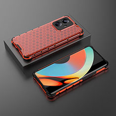 Coque Rebord Contour Silicone et Vitre Transparente Housse Etui 360 Degres AM2 pour Realme 10 Pro+ Plus 5G Rouge