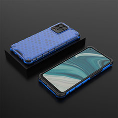 Coque Rebord Contour Silicone et Vitre Transparente Housse Etui 360 Degres AM2 pour Realme 8 4G Bleu