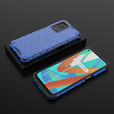 Coque Rebord Contour Silicone et Vitre Transparente Housse Etui 360 Degres AM2 pour Realme 8 5G Bleu