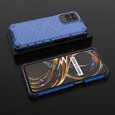 Coque Rebord Contour Silicone et Vitre Transparente Housse Etui 360 Degres AM2 pour Realme 8i Bleu