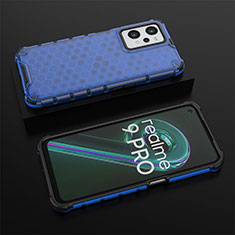 Coque Rebord Contour Silicone et Vitre Transparente Housse Etui 360 Degres AM2 pour Realme 9 5G Bleu