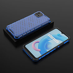 Coque Rebord Contour Silicone et Vitre Transparente Housse Etui 360 Degres AM2 pour Realme C20 Bleu