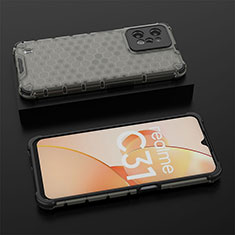 Coque Rebord Contour Silicone et Vitre Transparente Housse Etui 360 Degres AM2 pour Realme C31 Noir