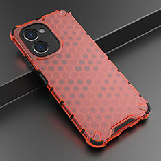 Coque Rebord Contour Silicone et Vitre Transparente Housse Etui 360 Degres AM2 pour Realme C33 (2023) Rouge