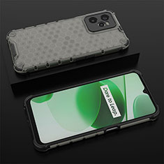 Coque Rebord Contour Silicone et Vitre Transparente Housse Etui 360 Degres AM2 pour Realme C35 Noir