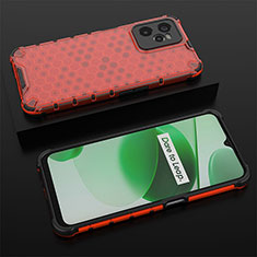 Coque Rebord Contour Silicone et Vitre Transparente Housse Etui 360 Degres AM2 pour Realme C35 Rouge