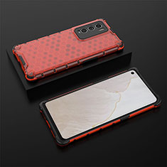 Coque Rebord Contour Silicone et Vitre Transparente Housse Etui 360 Degres AM2 pour Realme GT Master Explorer 5G Rouge