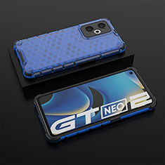 Coque Rebord Contour Silicone et Vitre Transparente Housse Etui 360 Degres AM2 pour Realme GT Neo 3T 5G Bleu