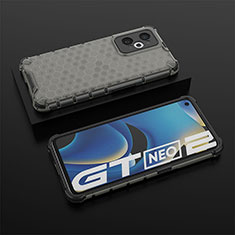 Coque Rebord Contour Silicone et Vitre Transparente Housse Etui 360 Degres AM2 pour Realme GT Neo 3T 5G Noir