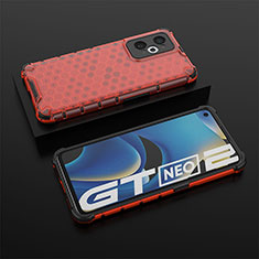 Coque Rebord Contour Silicone et Vitre Transparente Housse Etui 360 Degres AM2 pour Realme GT2 5G Rouge