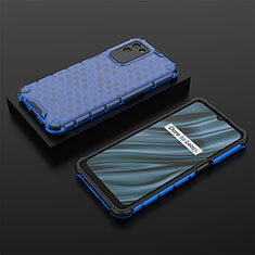 Coque Rebord Contour Silicone et Vitre Transparente Housse Etui 360 Degres AM2 pour Realme V11 5G Bleu