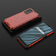 Coque Rebord Contour Silicone et Vitre Transparente Housse Etui 360 Degres AM2 pour Realme V11 5G Rouge