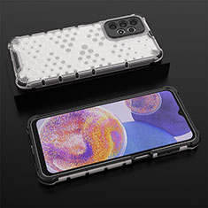Coque Rebord Contour Silicone et Vitre Transparente Housse Etui 360 Degres AM2 pour Samsung Galaxy A23 4G Blanc
