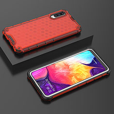 Coque Rebord Contour Silicone et Vitre Transparente Housse Etui 360 Degres AM2 pour Samsung Galaxy A30S Rouge