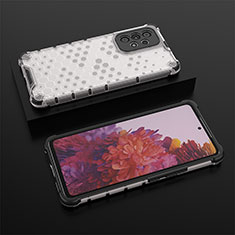 Coque Rebord Contour Silicone et Vitre Transparente Housse Etui 360 Degres AM2 pour Samsung Galaxy A53 5G Blanc