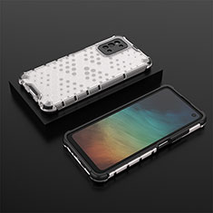 Coque Rebord Contour Silicone et Vitre Transparente Housse Etui 360 Degres AM2 pour Samsung Galaxy F52 5G Blanc