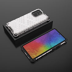 Coque Rebord Contour Silicone et Vitre Transparente Housse Etui 360 Degres AM2 pour Samsung Galaxy M80S Blanc