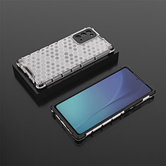 Coque Rebord Contour Silicone et Vitre Transparente Housse Etui 360 Degres AM2 pour Samsung Galaxy Note 20 5G Blanc