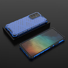 Coque Rebord Contour Silicone et Vitre Transparente Housse Etui 360 Degres AM2 pour Samsung Galaxy Quantum4 5G Bleu