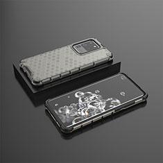 Coque Rebord Contour Silicone et Vitre Transparente Housse Etui 360 Degres AM2 pour Samsung Galaxy S20 Ultra 5G Noir