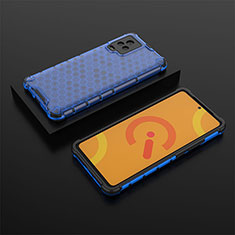 Coque Rebord Contour Silicone et Vitre Transparente Housse Etui 360 Degres AM2 pour Vivo iQOO 7 Legend 5G Bleu