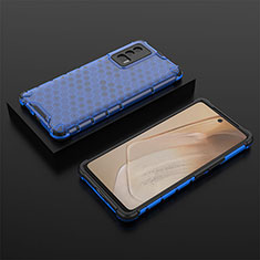 Coque Rebord Contour Silicone et Vitre Transparente Housse Etui 360 Degres AM2 pour Vivo iQOO Neo5 5G Bleu