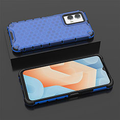 Coque Rebord Contour Silicone et Vitre Transparente Housse Etui 360 Degres AM2 pour Vivo iQOO U5 5G Bleu