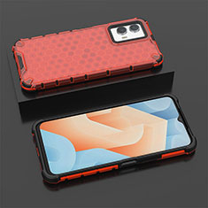 Coque Rebord Contour Silicone et Vitre Transparente Housse Etui 360 Degres AM2 pour Vivo iQOO U5 5G Rouge