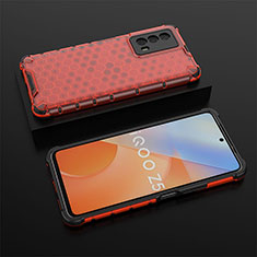 Coque Rebord Contour Silicone et Vitre Transparente Housse Etui 360 Degres AM2 pour Vivo iQOO Z5 5G Rouge