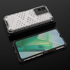 Coque Rebord Contour Silicone et Vitre Transparente Housse Etui 360 Degres AM2 pour Vivo T2x 5G Blanc