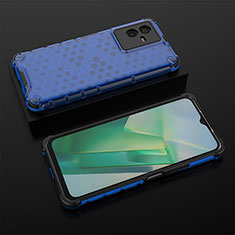 Coque Rebord Contour Silicone et Vitre Transparente Housse Etui 360 Degres AM2 pour Vivo T2x 5G Bleu