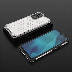 Coque Rebord Contour Silicone et Vitre Transparente Housse Etui 360 Degres AM2 pour Vivo V21e 4G Blanc