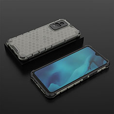 Coque Rebord Contour Silicone et Vitre Transparente Housse Etui 360 Degres AM2 pour Vivo V21e 4G Noir