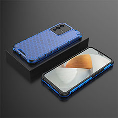 Coque Rebord Contour Silicone et Vitre Transparente Housse Etui 360 Degres AM2 pour Vivo V23 5G Bleu