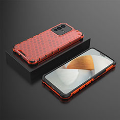 Coque Rebord Contour Silicone et Vitre Transparente Housse Etui 360 Degres AM2 pour Vivo V23 5G Rouge