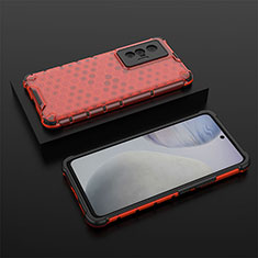 Coque Rebord Contour Silicone et Vitre Transparente Housse Etui 360 Degres AM2 pour Vivo X70 5G Rouge