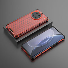 Coque Rebord Contour Silicone et Vitre Transparente Housse Etui 360 Degres AM2 pour Vivo X90 Pro 5G Rouge