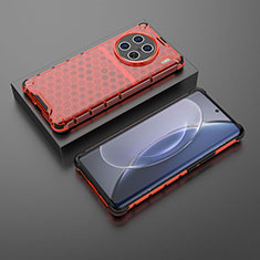 Coque Rebord Contour Silicone et Vitre Transparente Housse Etui 360 Degres AM2 pour Vivo X90 Pro+ Plus 5G Rouge