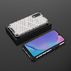 Coque Rebord Contour Silicone et Vitre Transparente Housse Etui 360 Degres AM2 pour Vivo Y11 Blanc