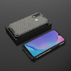 Coque Rebord Contour Silicone et Vitre Transparente Housse Etui 360 Degres AM2 pour Vivo Y12 Noir