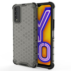 Coque Rebord Contour Silicone et Vitre Transparente Housse Etui 360 Degres AM2 pour Vivo Y12G Noir