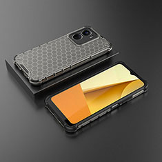 Coque Rebord Contour Silicone et Vitre Transparente Housse Etui 360 Degres AM2 pour Vivo Y16 Noir