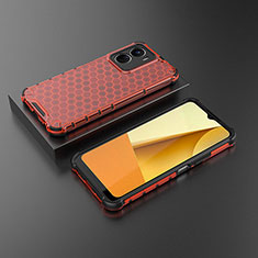 Coque Rebord Contour Silicone et Vitre Transparente Housse Etui 360 Degres AM2 pour Vivo Y16 Rouge