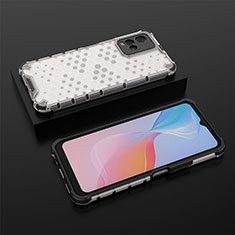 Coque Rebord Contour Silicone et Vitre Transparente Housse Etui 360 Degres AM2 pour Vivo Y21 Blanc