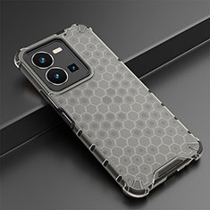 Coque Rebord Contour Silicone et Vitre Transparente Housse Etui 360 Degres AM2 pour Vivo Y35 4G Noir