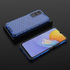 Coque Rebord Contour Silicone et Vitre Transparente Housse Etui 360 Degres AM2 pour Vivo Y51 (2021) Bleu