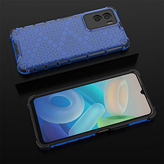 Coque Rebord Contour Silicone et Vitre Transparente Housse Etui 360 Degres AM2 pour Vivo Y55s (2021) Bleu