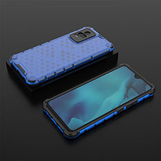 Coque Rebord Contour Silicone et Vitre Transparente Housse Etui 360 Degres AM2 pour Vivo Y73 (2021) Bleu